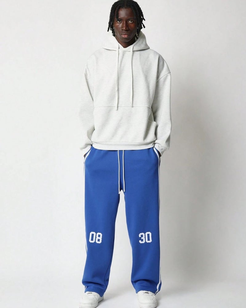 FLYNOFF Royal Blue Striped Loose Fit Track Pant - Image 3